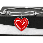 I Wear Red To Fight Heart Disease Necklace Heart Disease Awareness Gifts Heart Pendant Necklace - Bangle