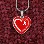 I Wear Red To Fight Heart Disease Necklace Heart Disease Awareness Gifts Heart Pendant Necklace - Bangle