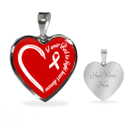 I Wear Red To Fight Heart Disease Necklace Heart Disease Awareness Gifts Heart Pendant Necklace - Bangle