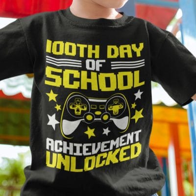 Alternative view of 100th Day Of School Achievement Unlocked Gaming Youth T-Shirt - Cute Back To School Shirt