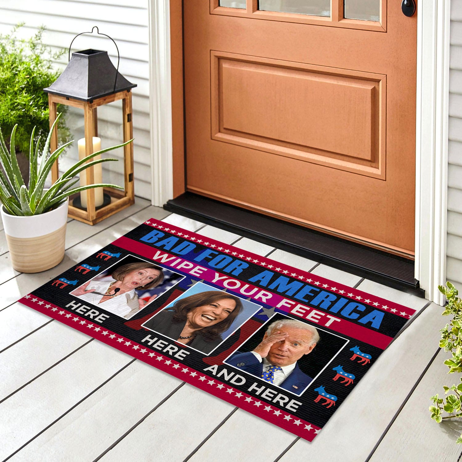 4VT. Bad For America Wipe Your Feet Doormat mockup 8
