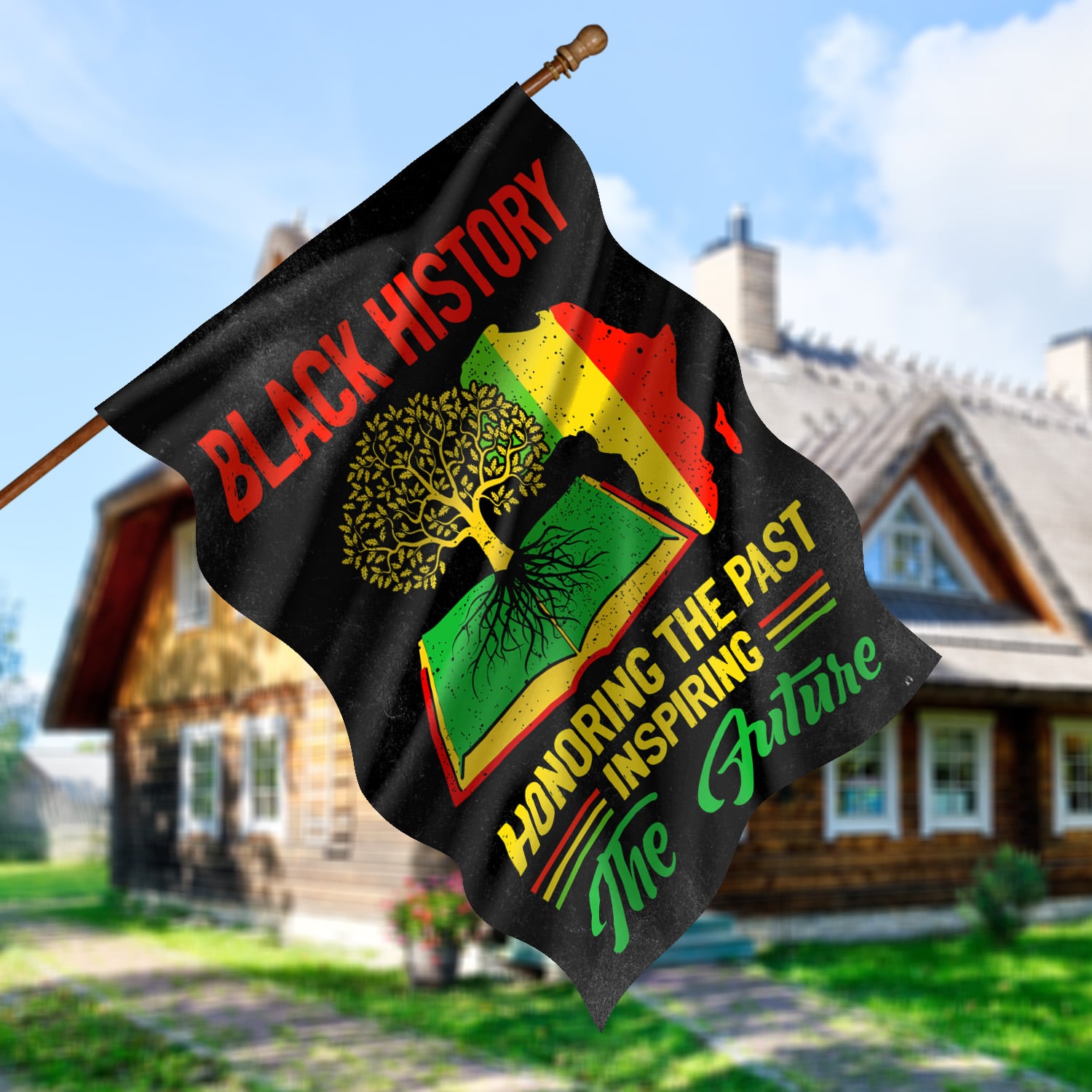 3O. Black History-30x40 House Flag Mockup 5