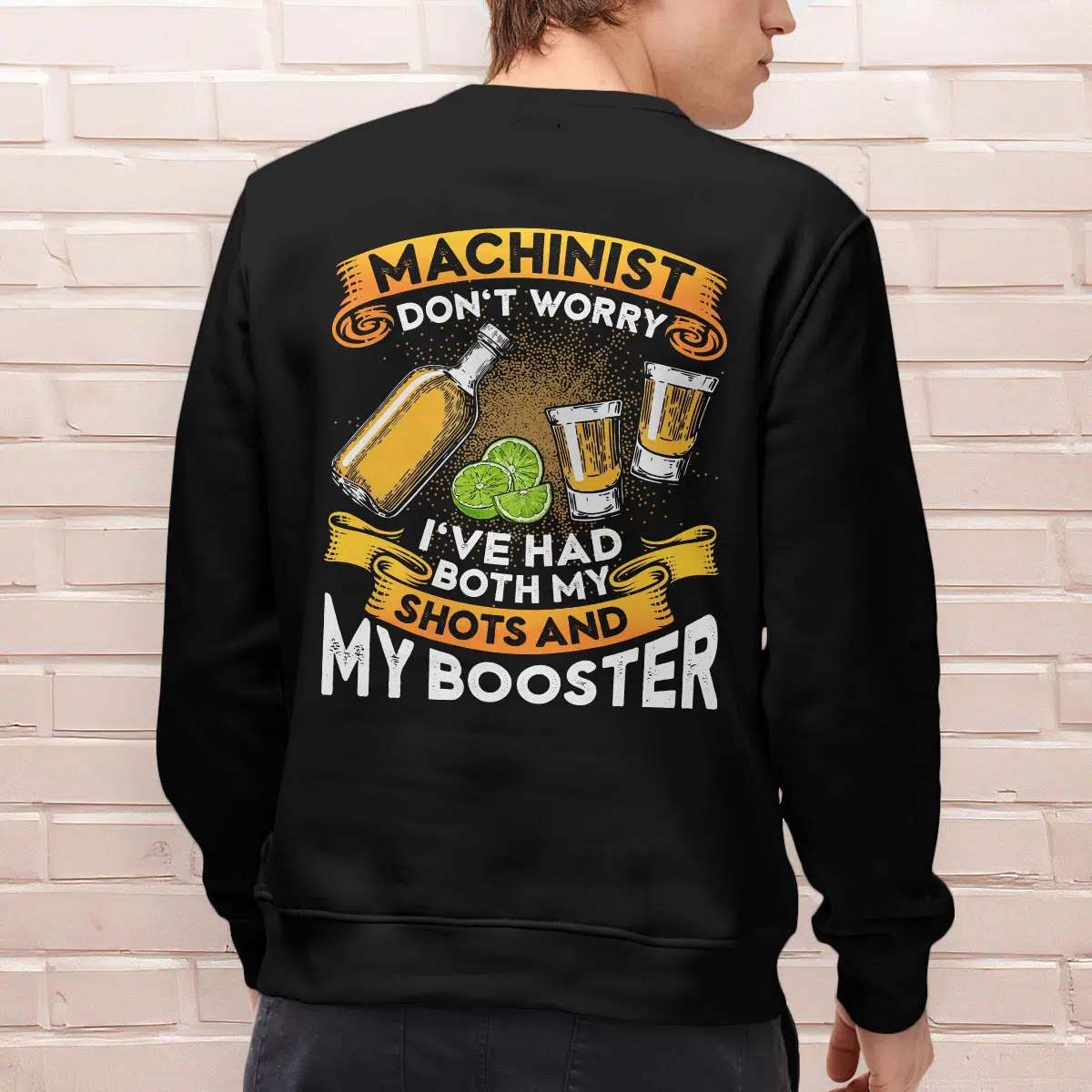 3O. Machinist Don't Worry-12. 2D Crewneck SweetShirt LifeStyle Men Back