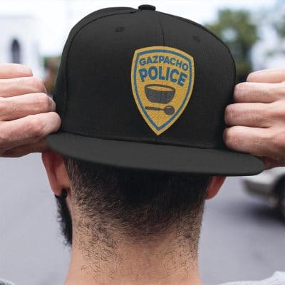 Alternative view of Gazpacho Police Hat Funny Greene Pelosi Meme Saying Twill Cap - High-Profile Snapback Hat - Trucker Hat