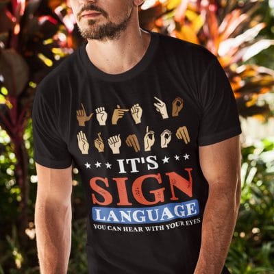 Alternative view of Let's Go Brandon It's Sign Language You Can Hear With Your Eyes T-shirt