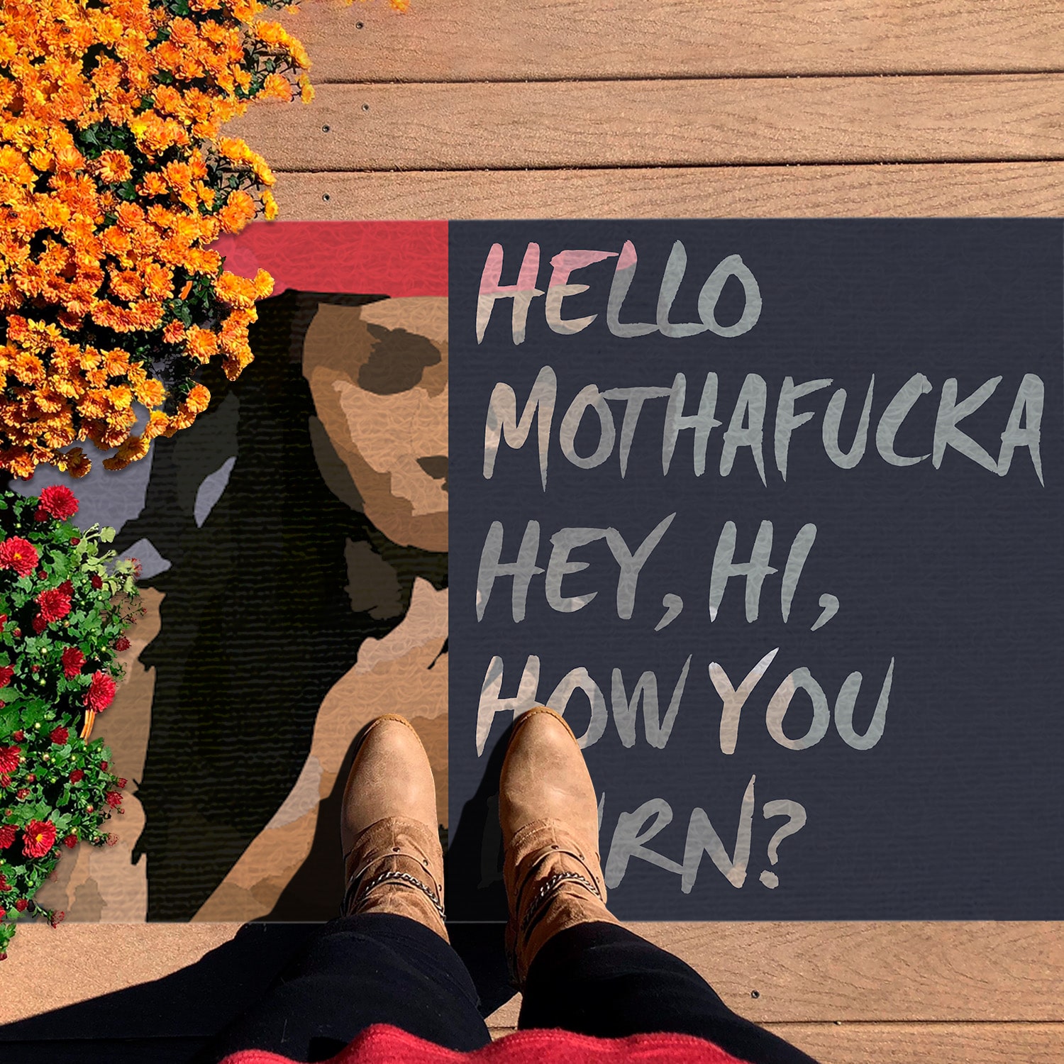 5O. How You Durn (5) Doormat mockup 7