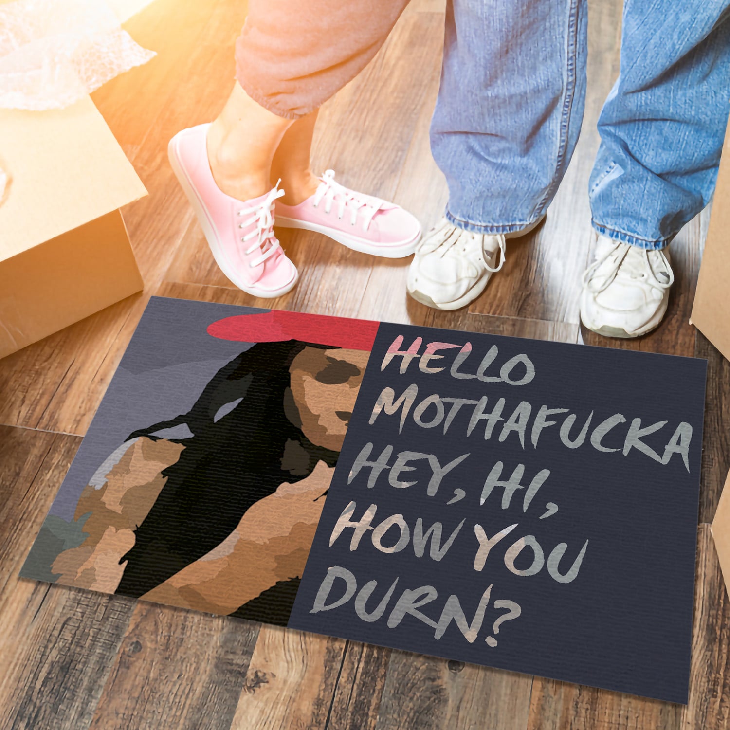5O. How You Durn (5) Doormat mockup 6
