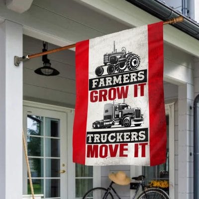 Farmers Grow It Truckers Move It Canadian Freedom Flag  - Freedom Trucker Garden Flag