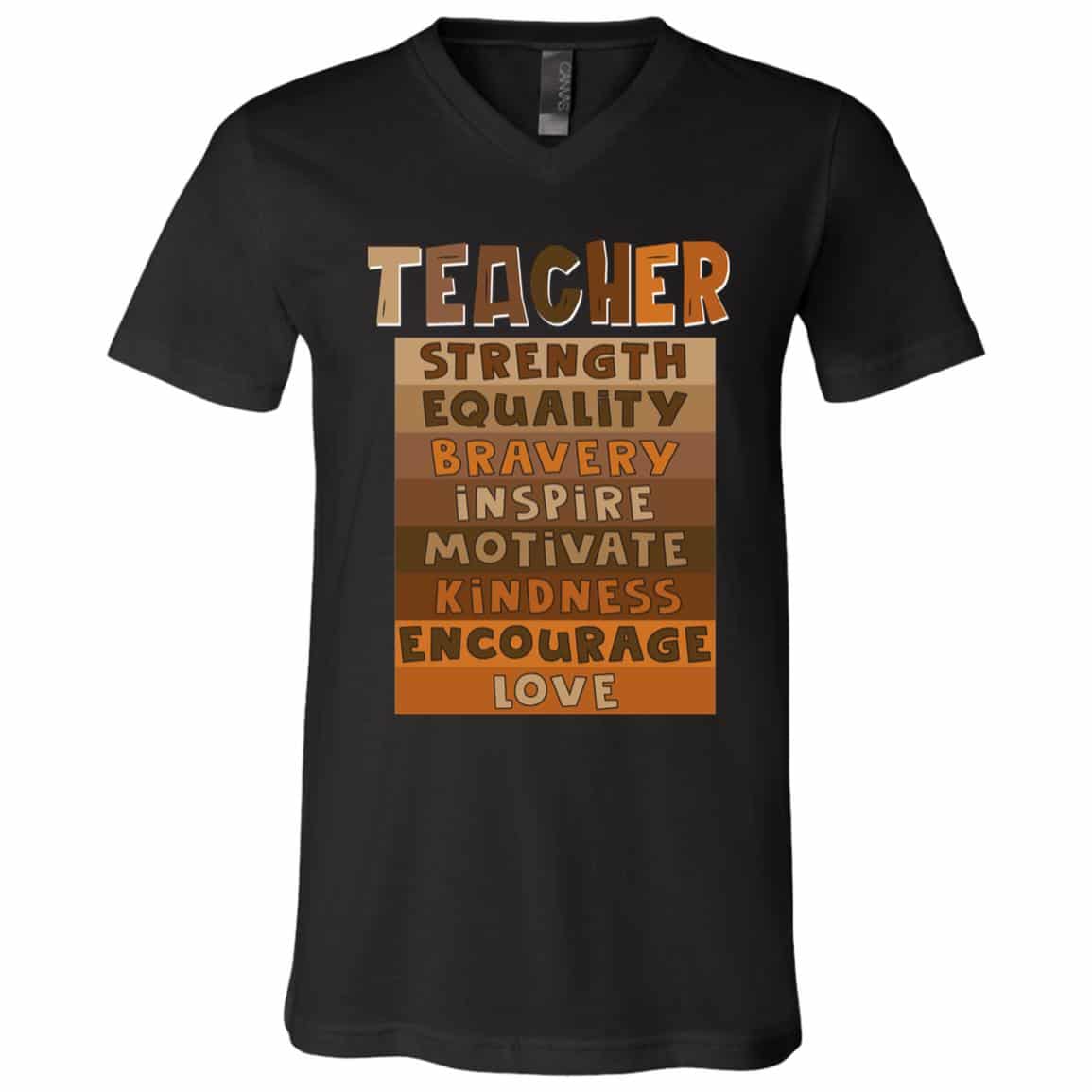 teach 1, Black, V-Neck T-Shirt teach 1, Black, V-Neck T-Shirt