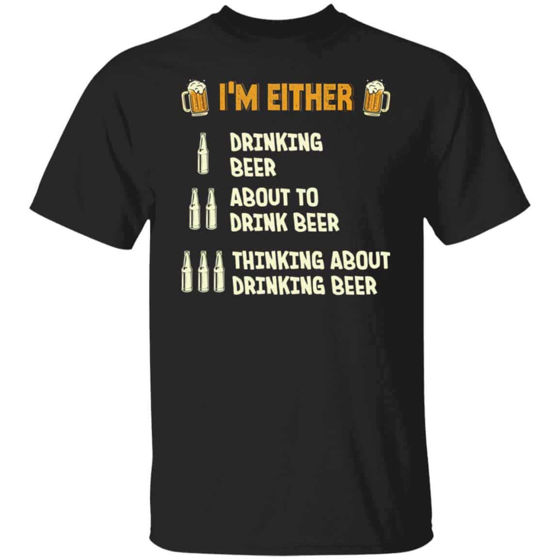 Beer 1, Black, Unisex T-Shirt