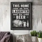 2VT. Beer This Home Runs On Love canvas mk2