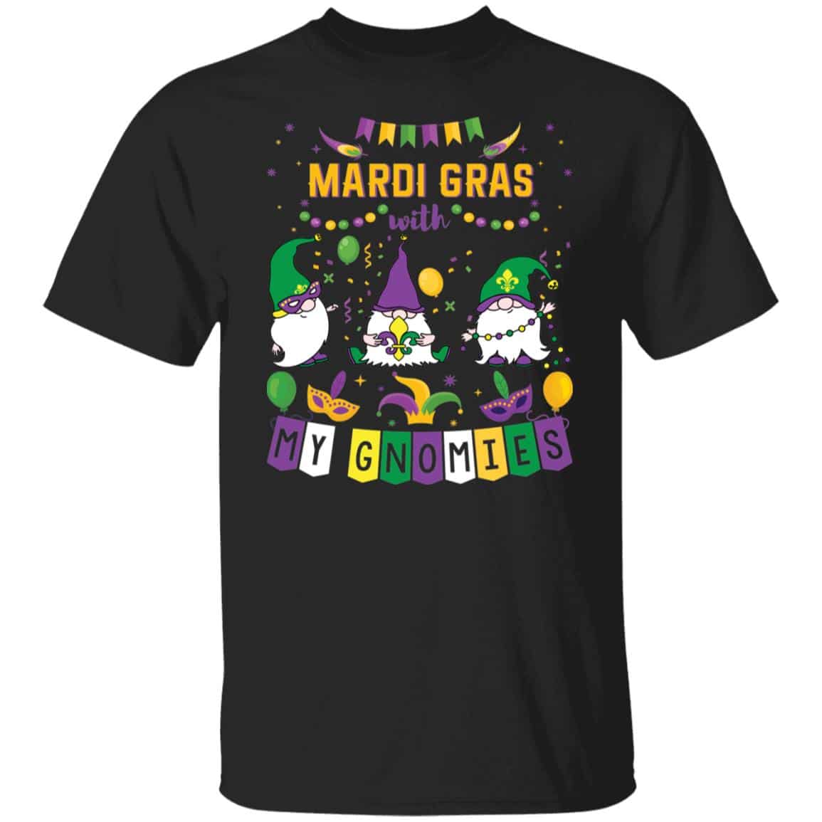 9Th. Mardi Gras Gnomie, Black, Unisex T-Shirt 9Th. Mardi Gras Gnomie, Black, Unisex T-Shirt