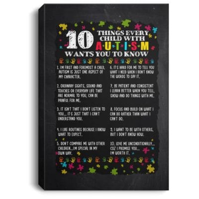 10 Things Every Child, White, 0.75'' Framed Canvas