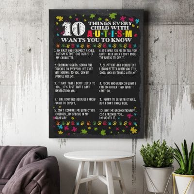 Alternative view of 10 Things Every Child With Autism Wants You To Know Autism Awareness Framed Canvas Prints - Unframed Poster