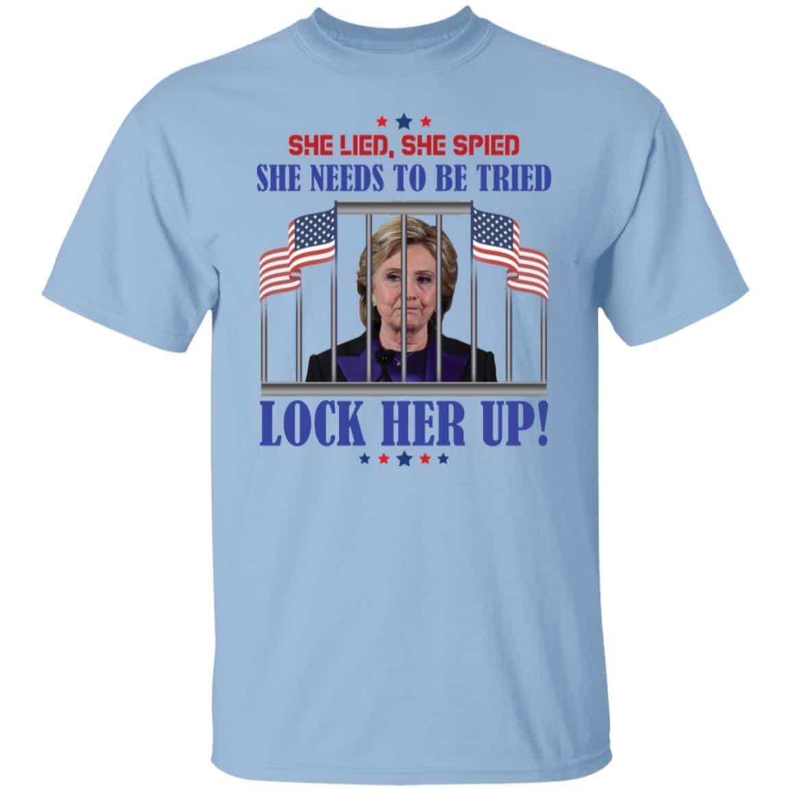 She Lied She Spied, Light Blue, Unisex T-Shirt