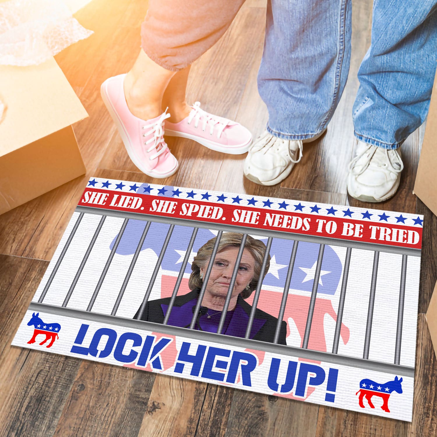 3VT. She Lied She Spied doormat Doormat mockup 6