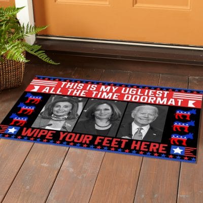Alternative view of This Is My Ugliest All the Time Doormat Wipe Your Feet Here Anti Biden Entrance Indoor Outdoor Decorative Doormat