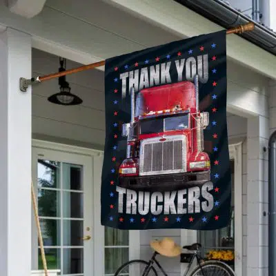 Thank You Trucker Freedom Convo 2022 Flag - Love Trucker House Flag  Garden Flag