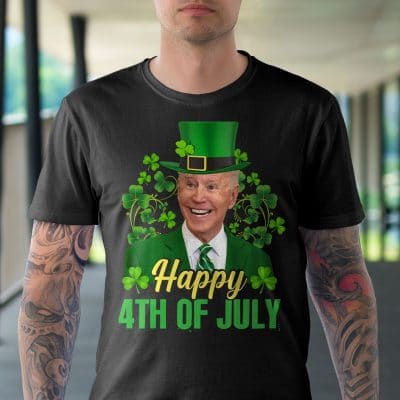 Alternative view of Happy 4th Of July Confused St Patrick's Day Funny Biden T-Shirt