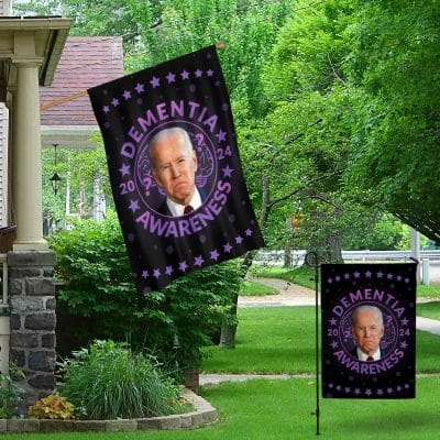 Alternative view of Dementia Awareness 2024 Funny Joe Biden Outdoor Indoor Decorative Garden Flag - House Flag - Wall Flag
