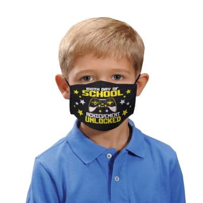 Alternative view of 100th Day Of School Achievement Unlocked Gaming Washable Reusable Custom Printed Cloth Face Mask Cover