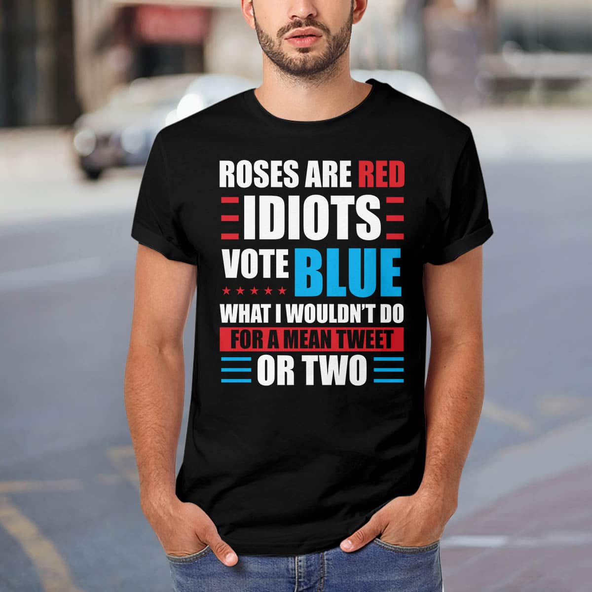 Portrait the young beautiful girl on the background of spring street