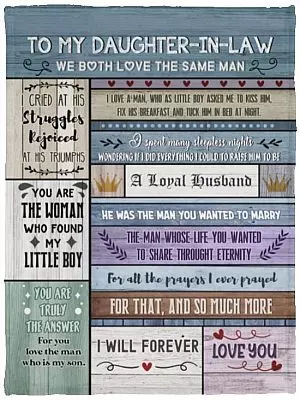 6. To my Daughter In Law (2), White, Cozy Plush Fleece Blanket - 30x40