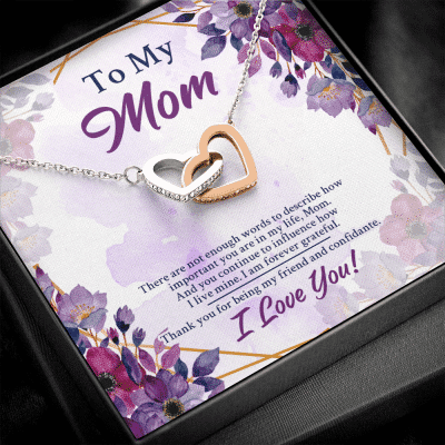 To My Mom There Are Not Enough Words To Describe How Important You Are In My Life Interlocking Hearts Pendant Necklace