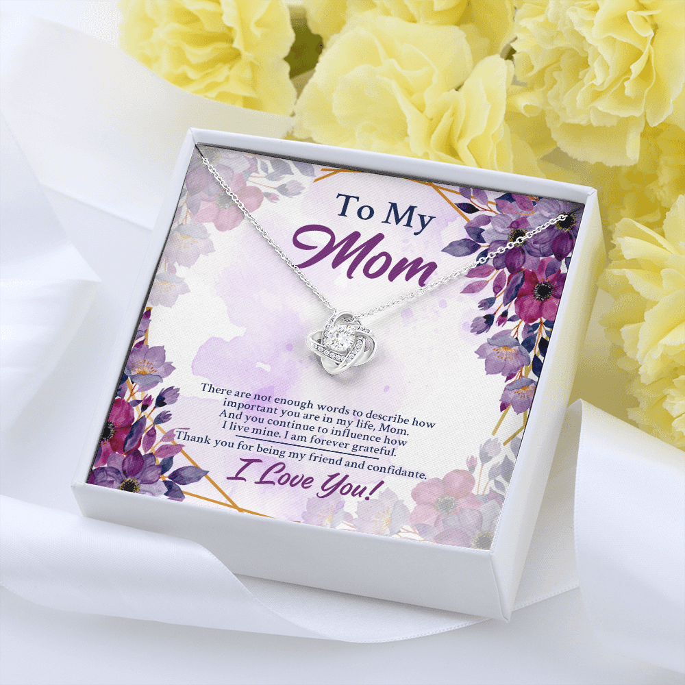 To My Mom There Are Not Enough Words To Describe How Important You Are In My Life Love Knot Necklace
