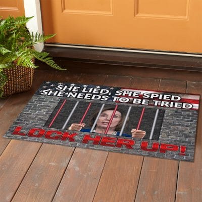 Alternative view of She Lied She Spied She Needs To Tried Lock Her Up Entrance Indoor Outdoor Decorative Doormat