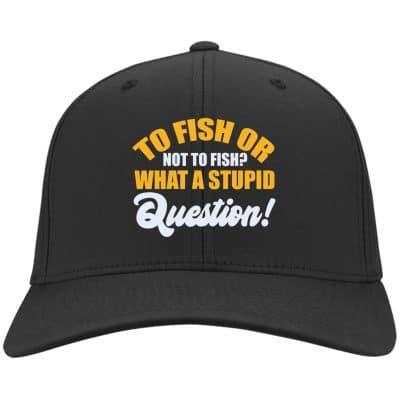 fish hat, Black, Twill Cap