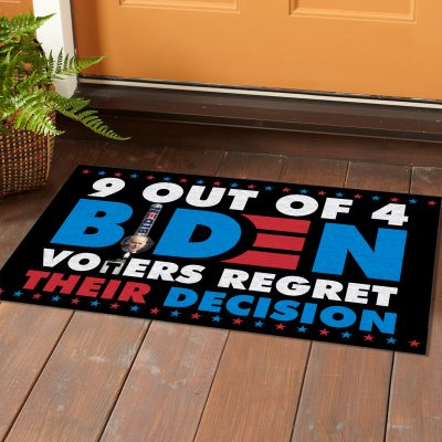 Alternative view of 9 Out Of 4 Biden Voters Regret Their Decision Anti Biden Doormat Biden Crack Pipe Entrance Indoor Outdoor Decorative Doormat