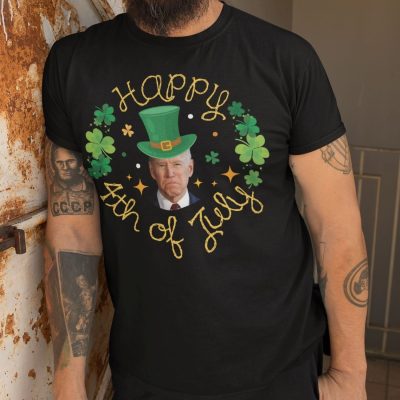 Alternative view of Happy 4th of July Biden Irish St Patrick Day Shamock T-Shirt - 4th of July Gift