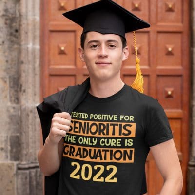 Alternative view of I Tested Positive For Seniority The Only Cure Is Graduation 2022 T-Shirt - V-Neck Shirt