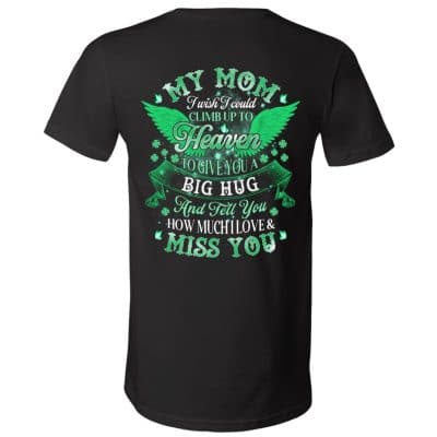 mom 1, Black, V-Neck T-Shirt