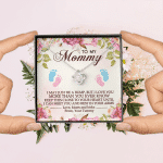 To My Mommy I May Just Be A Bump But I Love You More Than You Ever Know Love Knot Necklace