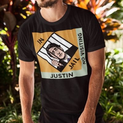 Alternative view of Justin In Jail No Visiting T-Shirt - Trudeau Tee In Prision Political Shirt