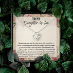 To My Daughter-In-Law We Both Love The Same Man Love Knot Necklace From Mom - Birthday Gift To Daughter