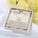 To My Daughter-In-Law We Both Love The Same Man Love Knot Necklace From Mom - Birthday Gift To Daughter