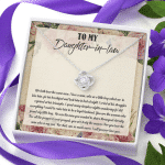 To My Daughter-In-Law We Both Love The Same Man Love Knot Necklace From Mom - Birthday Gift To Daughter