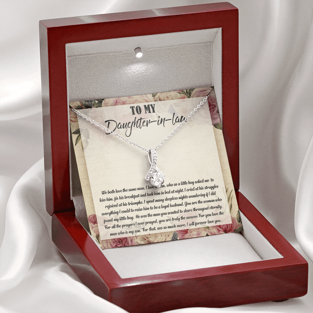 To My Daughter-In-Law We Both Love The Same Man Alluring Necklace From Mom - Birthday Gift To Daughter To My Daughter-In-Law We Both Love The Same Man Alluring Necklace From Mom - Birthday Gift To Daughter