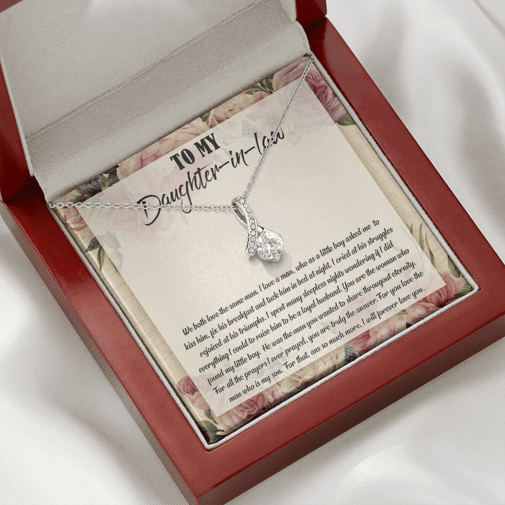 To My Daughter-In-Law We Both Love The Same Man Alluring Necklace From Mom - Birthday Gift To Daughter To My Daughter-In-Law We Both Love The Same Man Alluring Necklace From Mom - Birthday Gift To Daughter