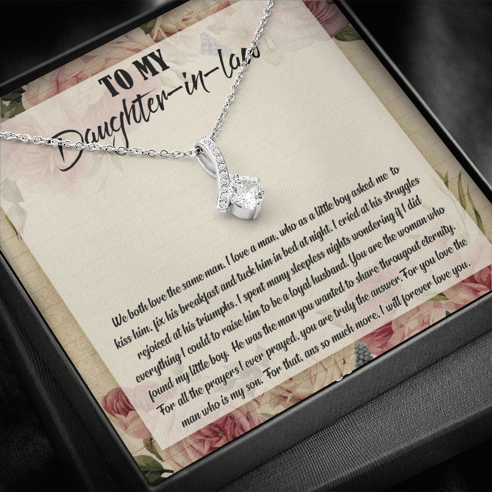 To My Daughter-In-Law We Both Love The Same Man Alluring Necklace From Mom - Birthday Gift To Daughter To My Daughter-In-Law We Both Love The Same Man Alluring Necklace From Mom - Birthday Gift To Daughter