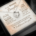 To My Bonus Daughter Family Isn't Always Good Forever Love Heart Pendant Necklace - Stepdaughter Gifts