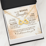 To My Bonus Daughter Family Isn't Always Good Infinity Heart Pendant Necklace - Stepdaughter Gifts