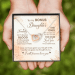 To My Bonus Daughter Family Isn't Always Good Interlocking Hearts Pendant Necklace - Stepdaughter Gifts