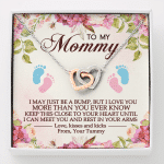 To My Mommy I May Just Be A Bump But I Love You More Than You Ever Know Interlocking Hearts Pendant Necklace - Interlocking Hearts Necklace