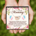 To My Mommy I May Just Be A Bump But I Love You More Than You Ever Know Interlocking Hearts Pendant Necklace