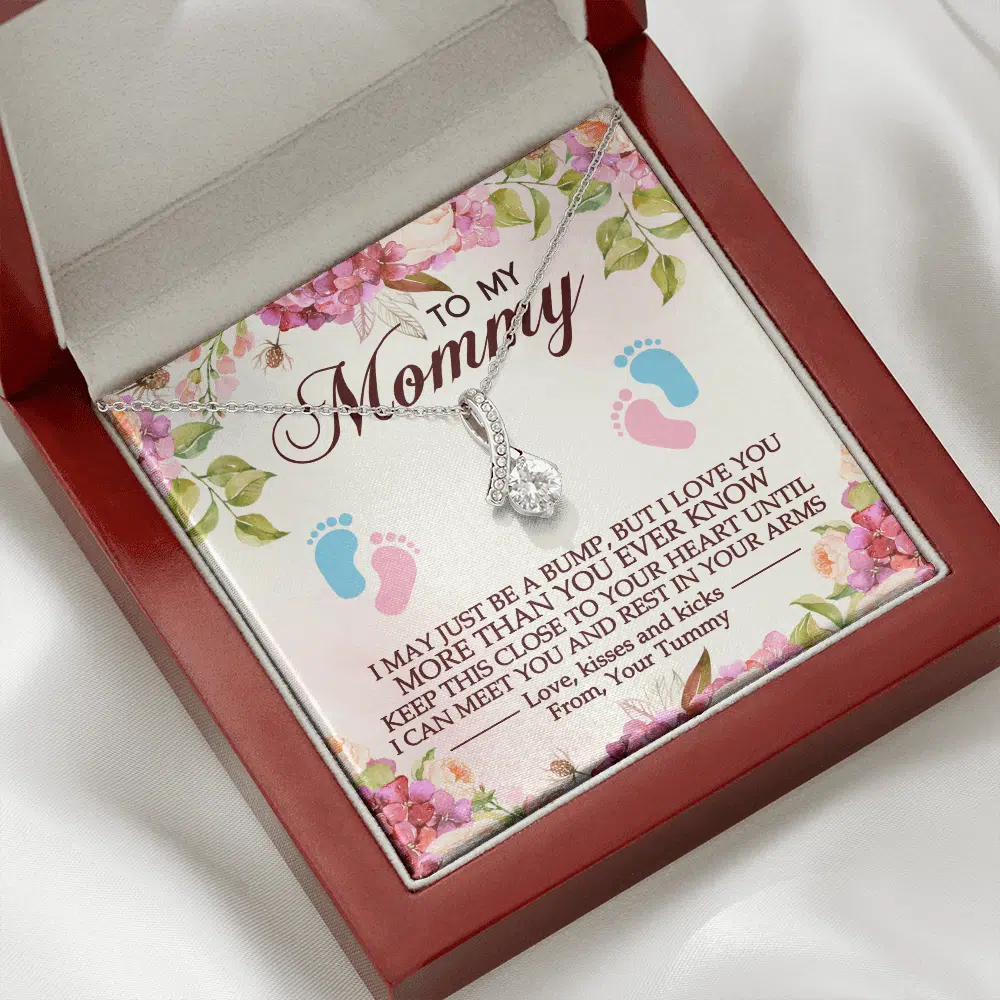 To My Mommy I May Just Be A Bump But I Love You More Than You Ever Know Alluring Beauty Necklace