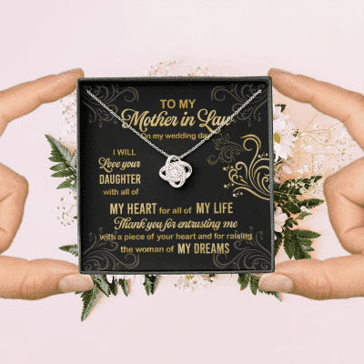 To My Mother In Law On My Wedding Day I Will Love Your Daughter Love Knot Necklace